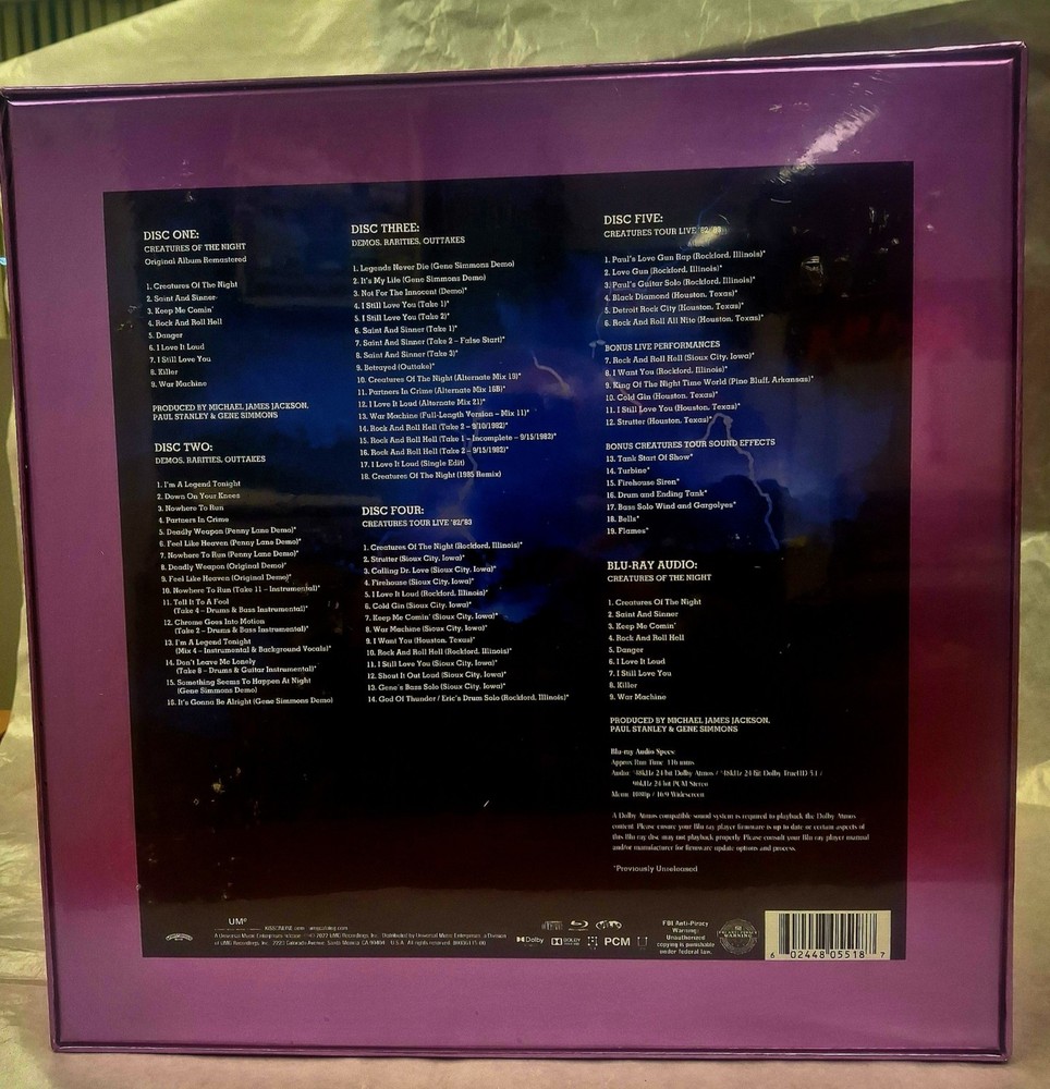 OFFICIAL KISS "Creatures Of The Night" 40th anniversary Boxset 5 CDs PLUS EXTRAS