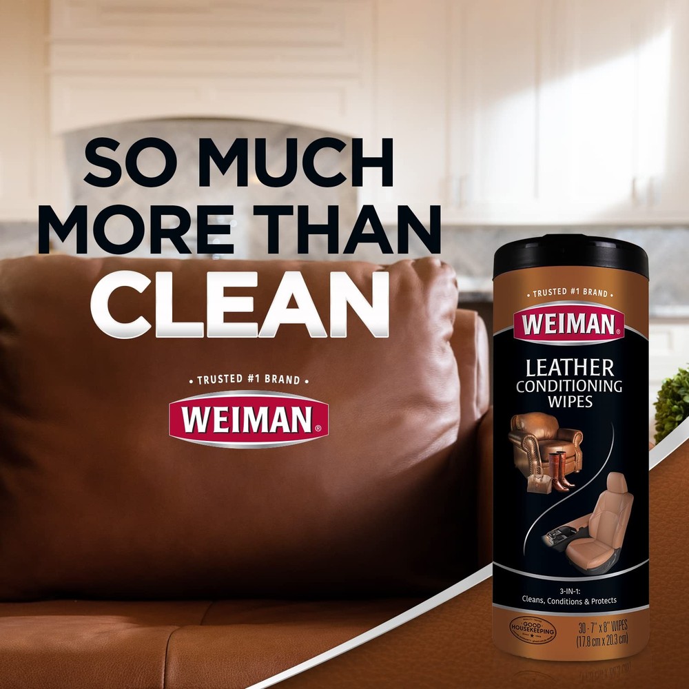 Cleaner Wipes 4 Pack Weiman Leather Condition Protection Help Prevent Cracking