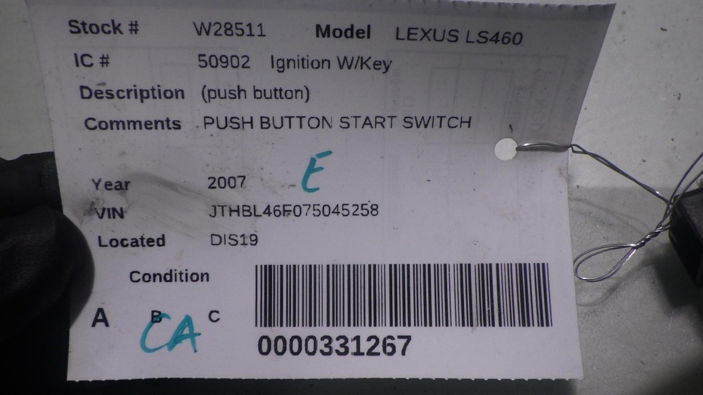07 LEXUS LS460 Ignition Push button start switch