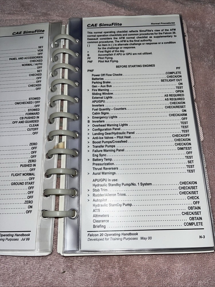 SimuFlite Falcon 20 Operating Handbook- SimuFlite Training