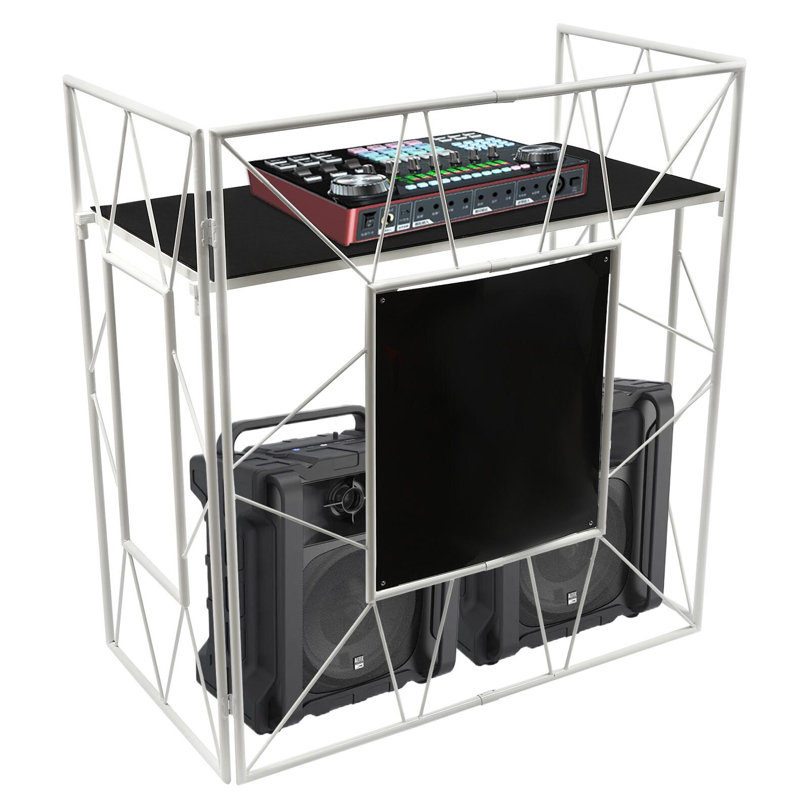 DJ Display Stand, DJ Event Booth Facade, Portable DJ Facade Booth Table, DJ Cont