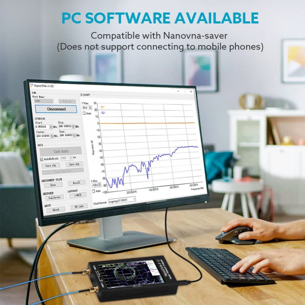 4.3 inch Vector Network Analyzer 50kHz-3000MHz HF VHF UHF VNA Antenna Analyzer