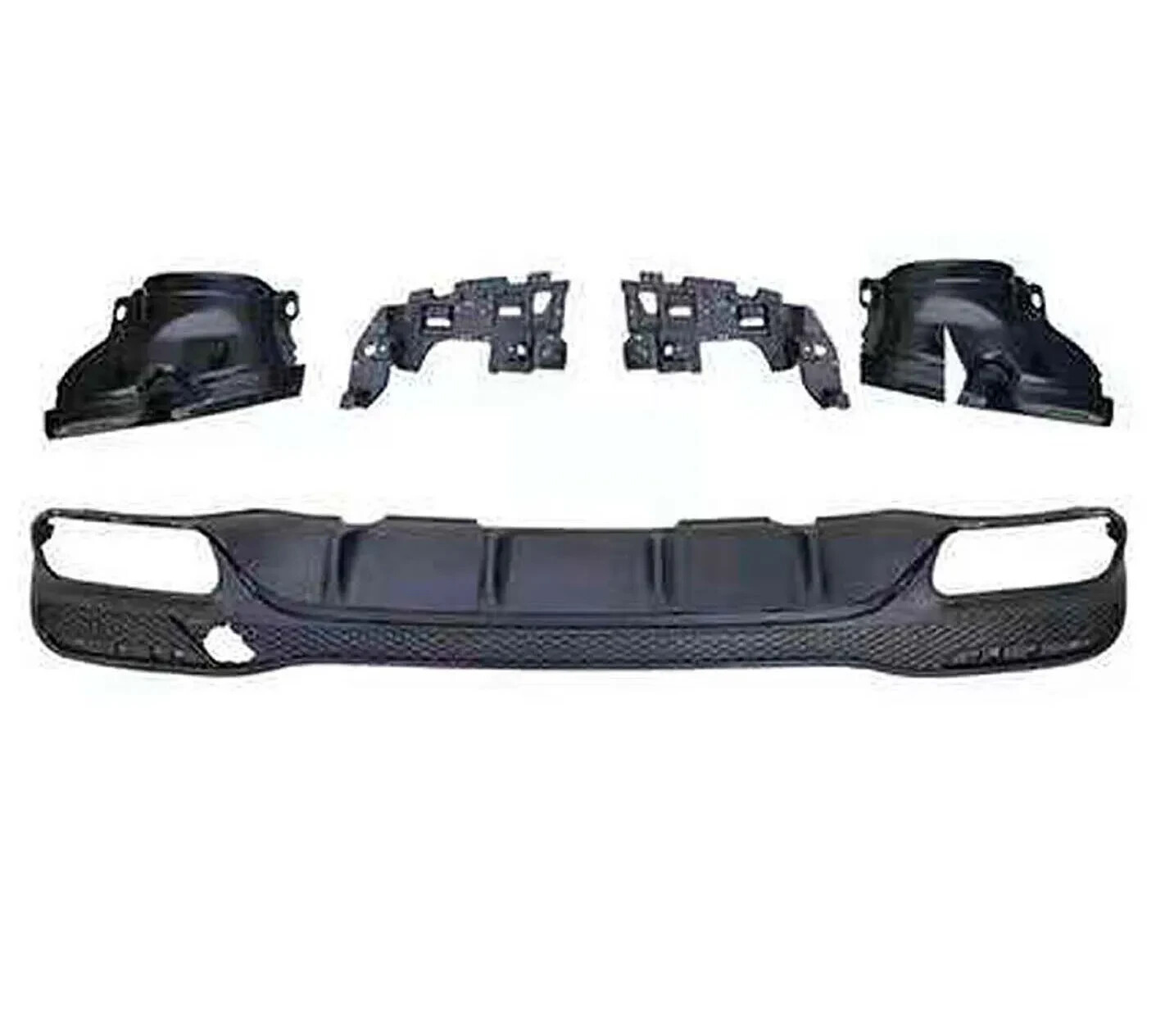 FOR MERCEDES GLE ML W166 SUV GLE63 STYLE REAR DIFFUSER VALANCE & BLACK TAILPIPES