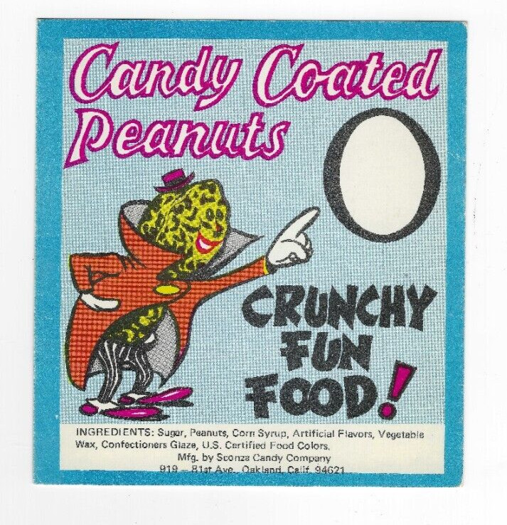 4 DIFFERENT VENDING MACHINE PLACARDS FOR CANDY COATED PEANUTS 4 CARDS