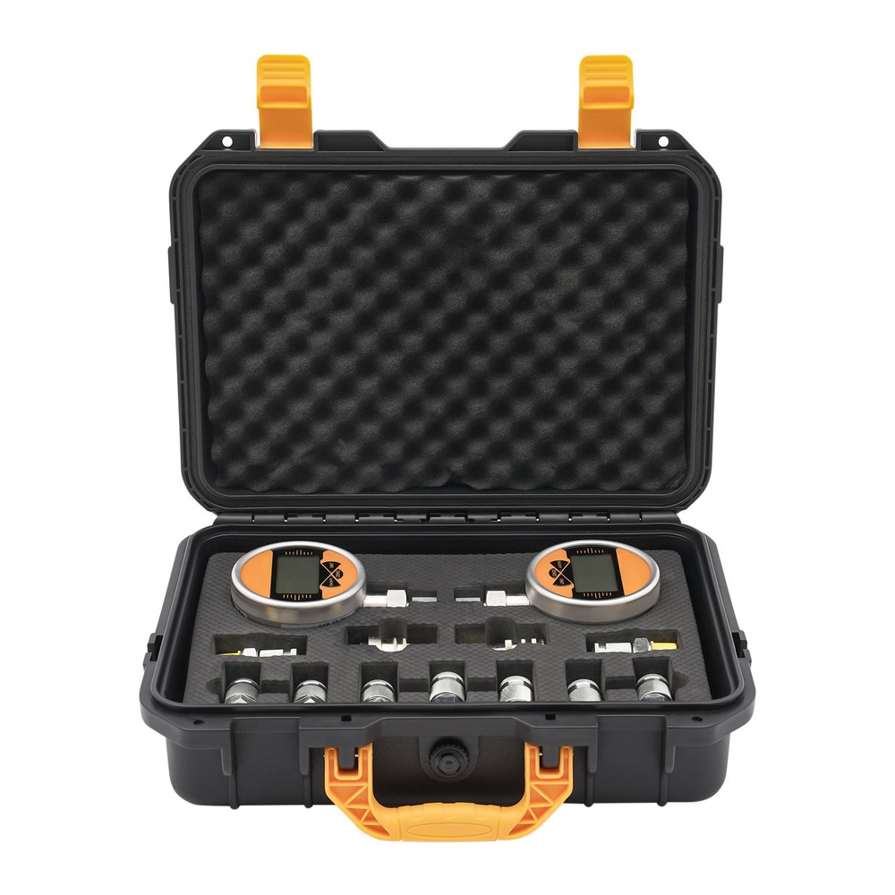 Digital Hydraulic Pressure Test Coupling Kit with 2 Gauges 2 Quick Connector