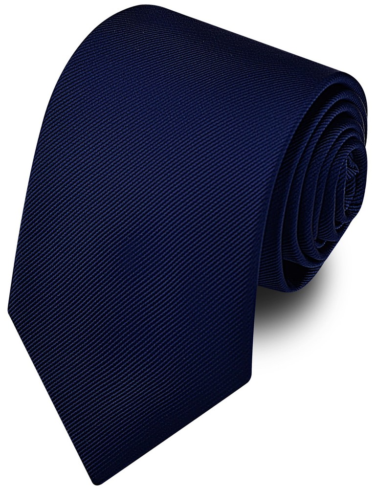 Branduce Navy Blue Tie for Men Wedding Business Solid Silk general,