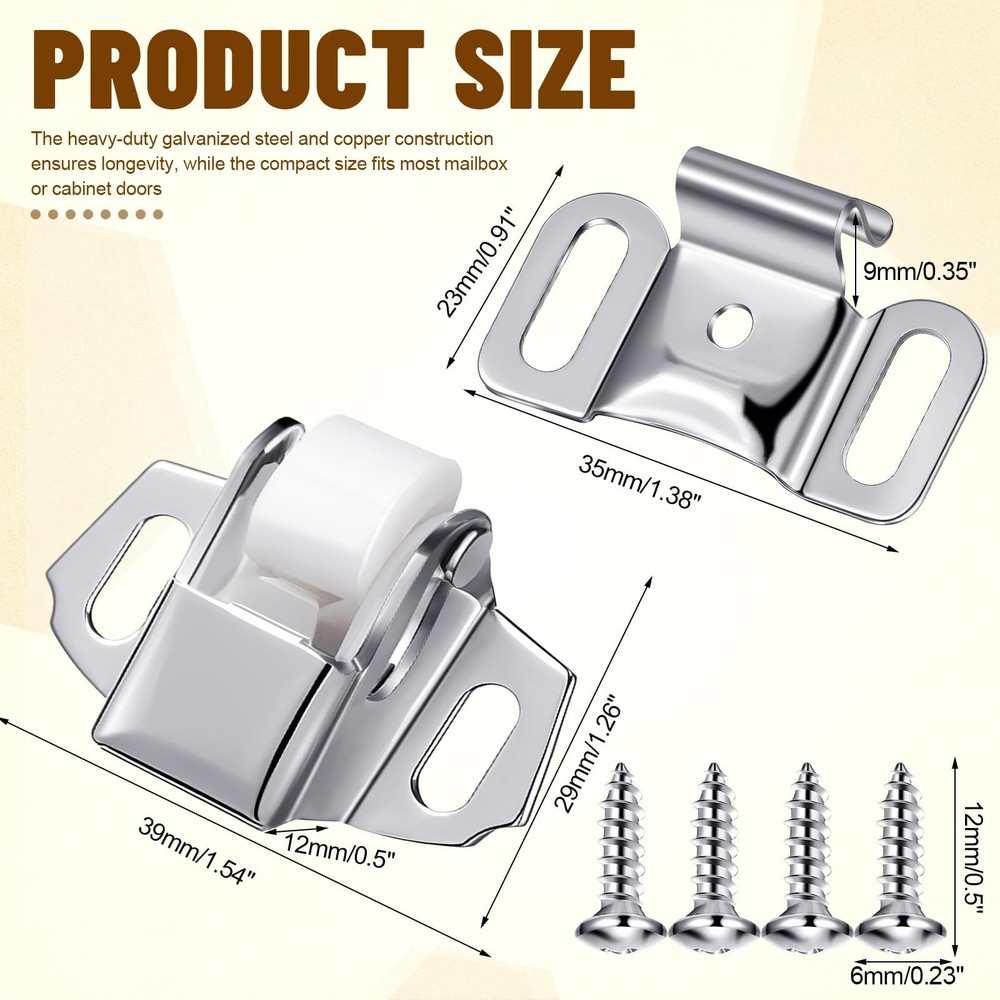 Mailbox Replacement Roller Catch Latch Roller Wheel Spring Door Catch for RV