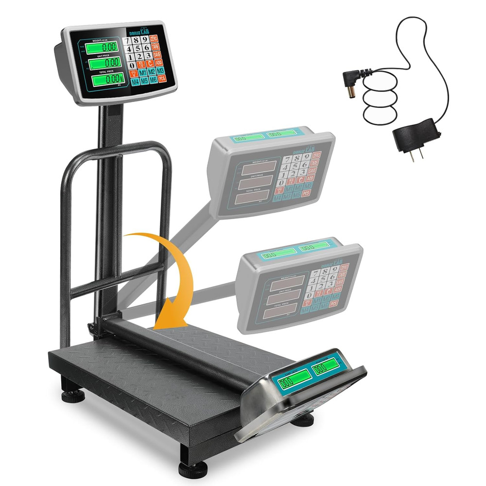Computing Digital Platform Scale 660LB Foldable Floor Scale Dual-Sided LCD Displ