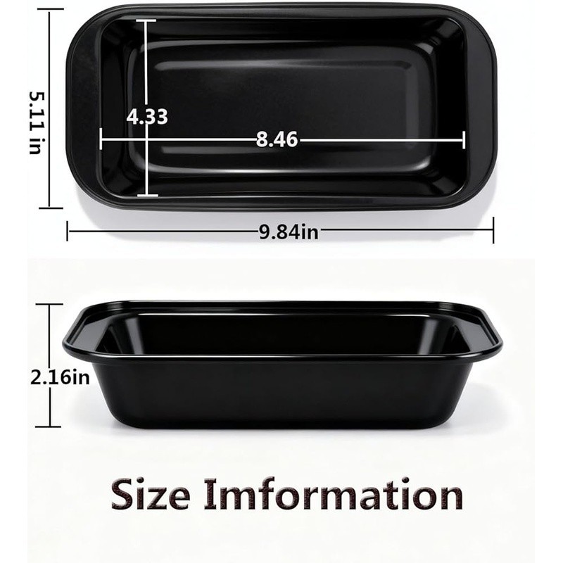 Premium Nonstick 6 Pack Bread Pans Set Oven Safe Durable Easy Clean Baking New