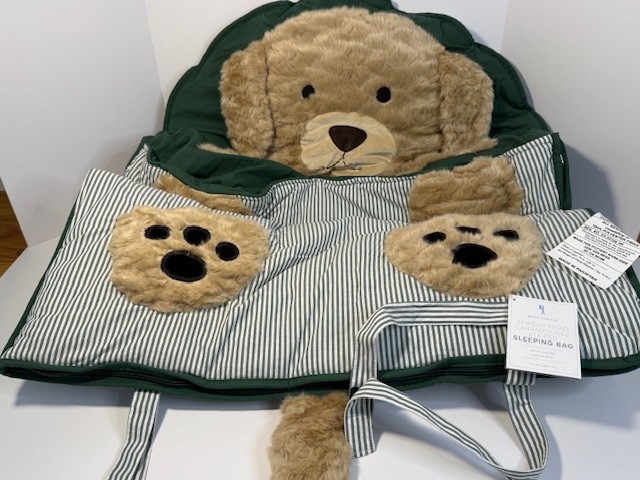 New-Pottery Barn Kids Striped Shaggy Head Critter Sleeping Bag