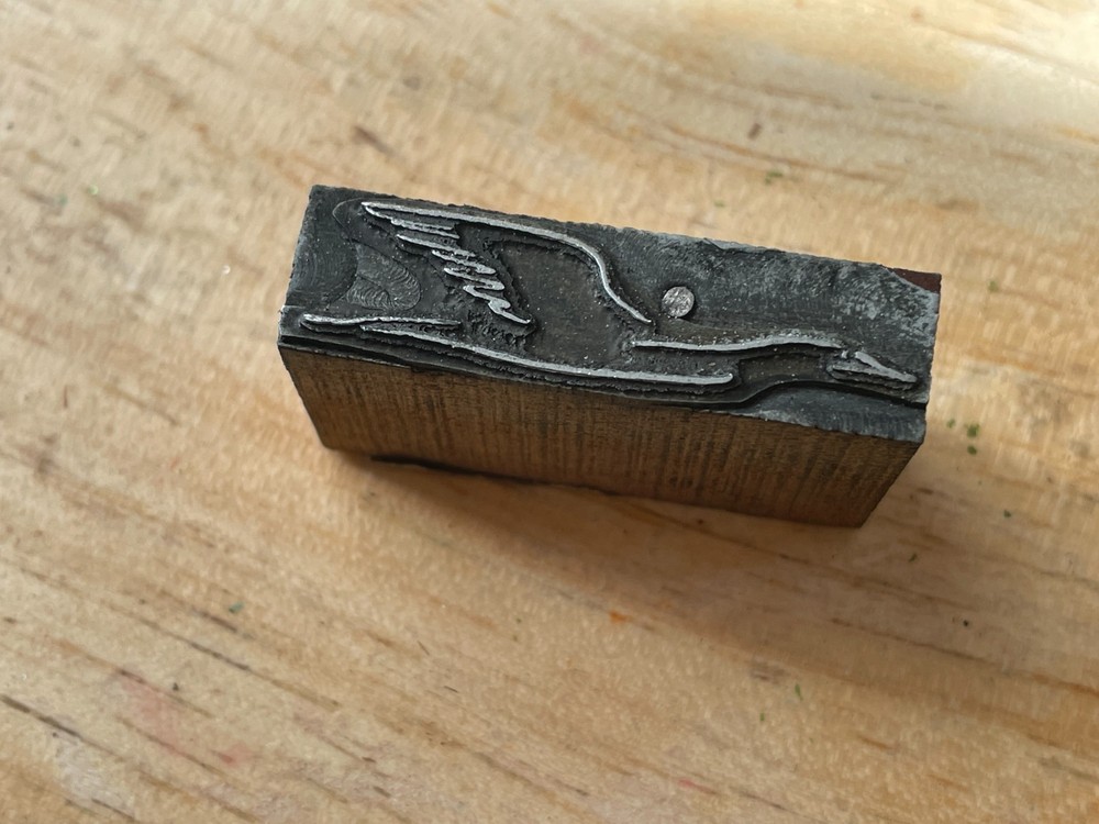 Printing Letterpress Printers Block Bird In Flight (531)