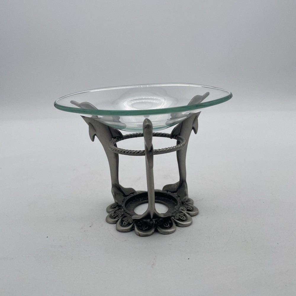 Vintage Pewter Incense Burner-Dolphins