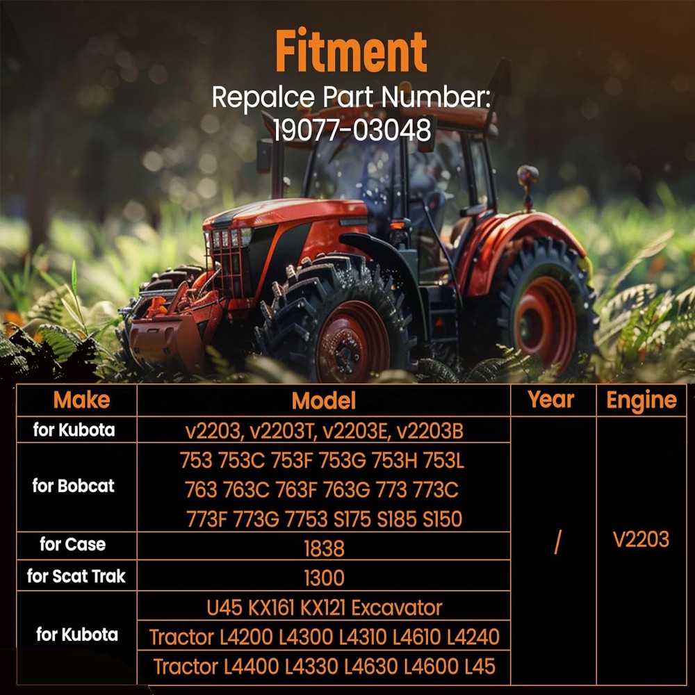 Complete Cylinder Head & Full Gasket Kit For Kubota V2203 Bobcat 773 753 7753