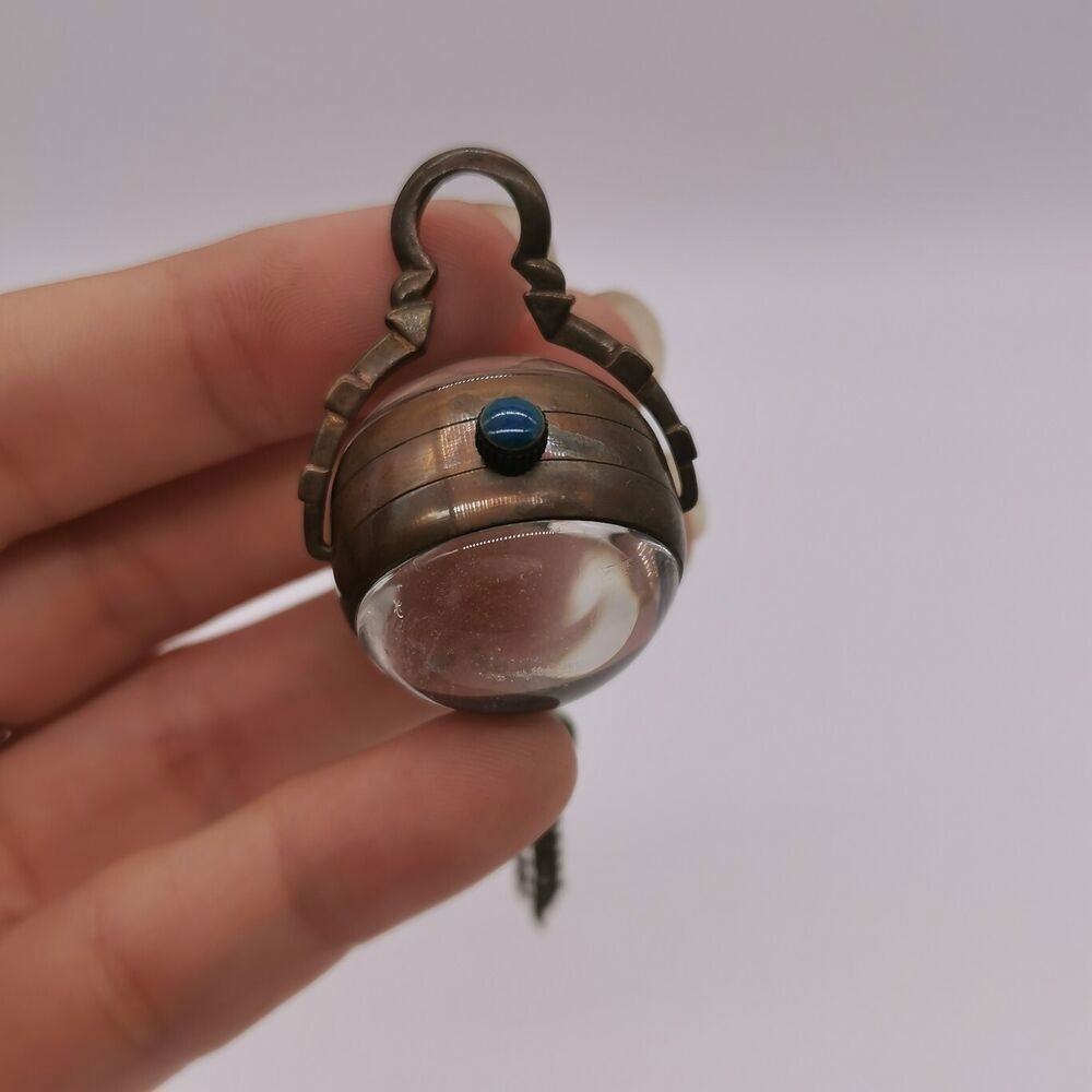 Bronze Crystal Ball Bell Mechanical Clock Table Pocket Watch
