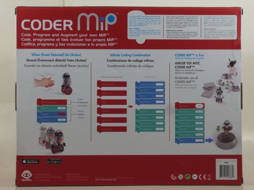 WowWee CODER MiP Bluetooth Programmable STEM-based Toy Robot *NEW*