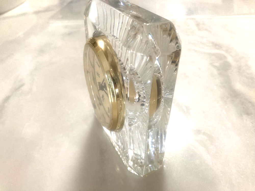 Staiger Oval Crystal Desk Clock Working