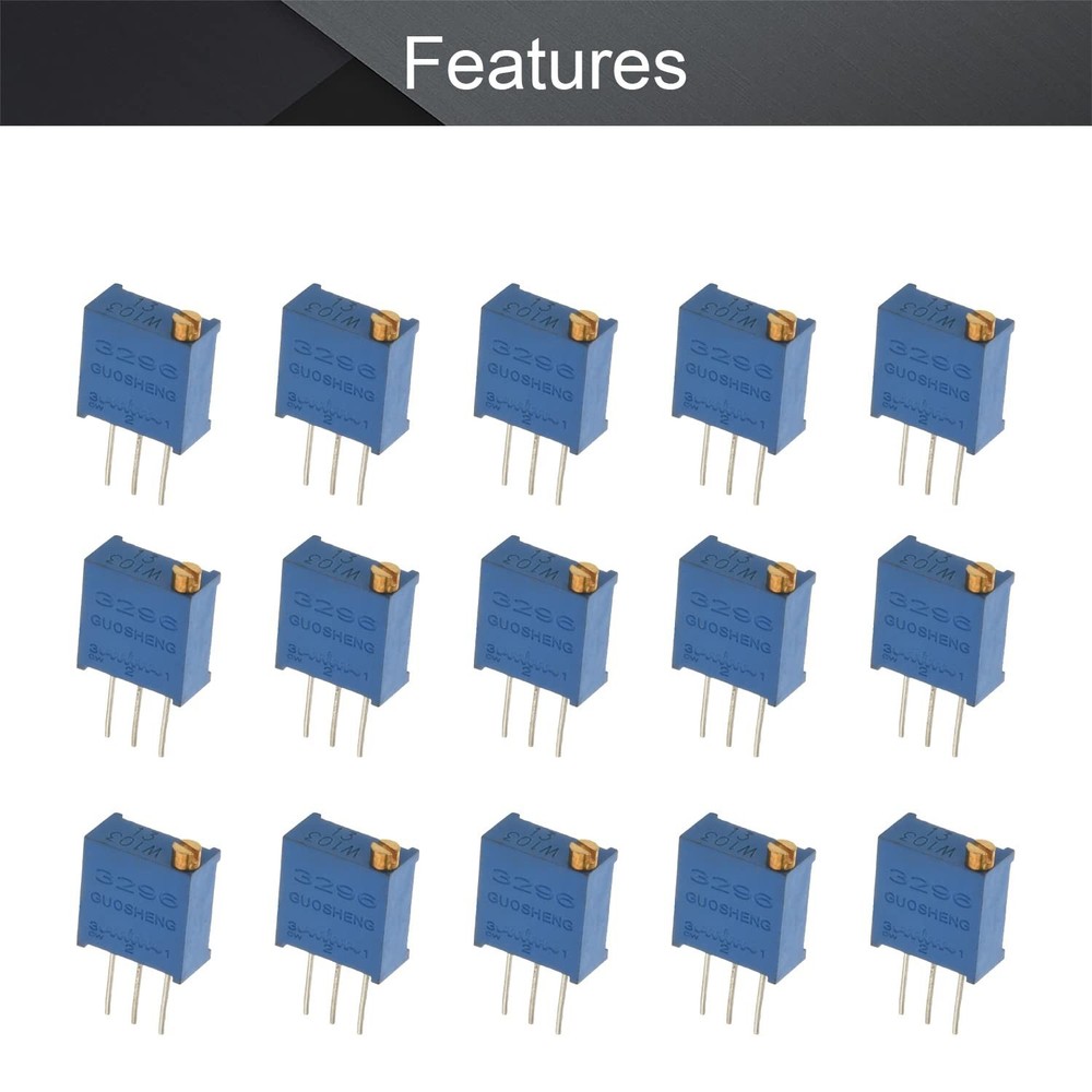 Fielect 50Pcs 10K Ohm Multiturn Trimmer Potentiometer Variable Resistor High ...