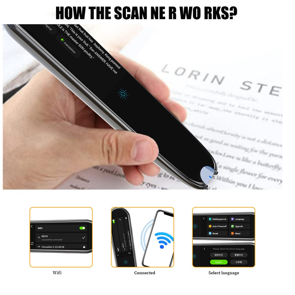 Language Translator Device 113 Language Real Time Translator pen Smart Recording