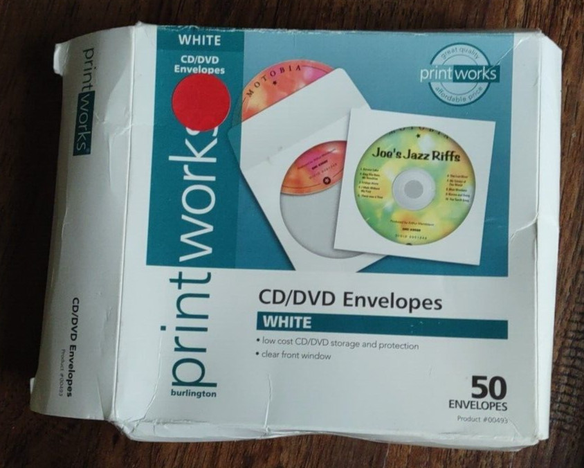 Printworks CD/DVD 28 Envelopes White with Clear Window
