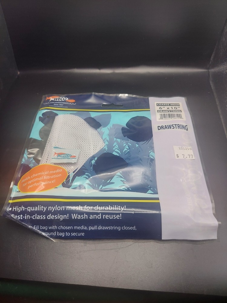 Weco Classic Filter Media Bags Coarse Mesh Drawstring, 6" X 10"