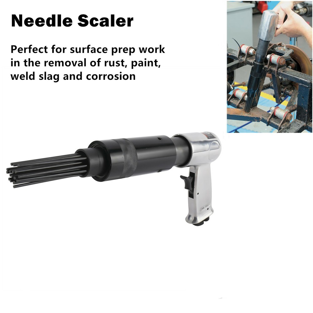 Pneumatic Air Needle Derusting Gun Pistol Grip Slag Rust Deburring Removal Tool