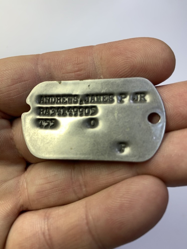 Vintage Korean War Soldier Military Dog Tag w/ Notch T55 Regular Army