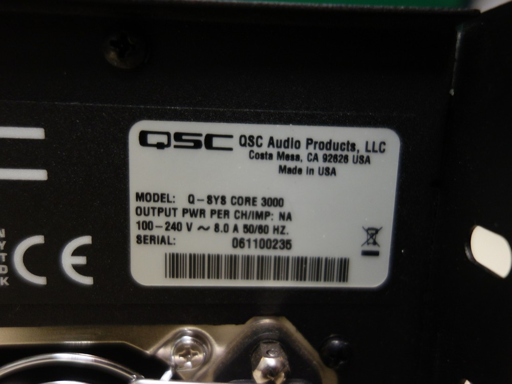 QSC Q-Sys Core 3000 Digital Audio Processor