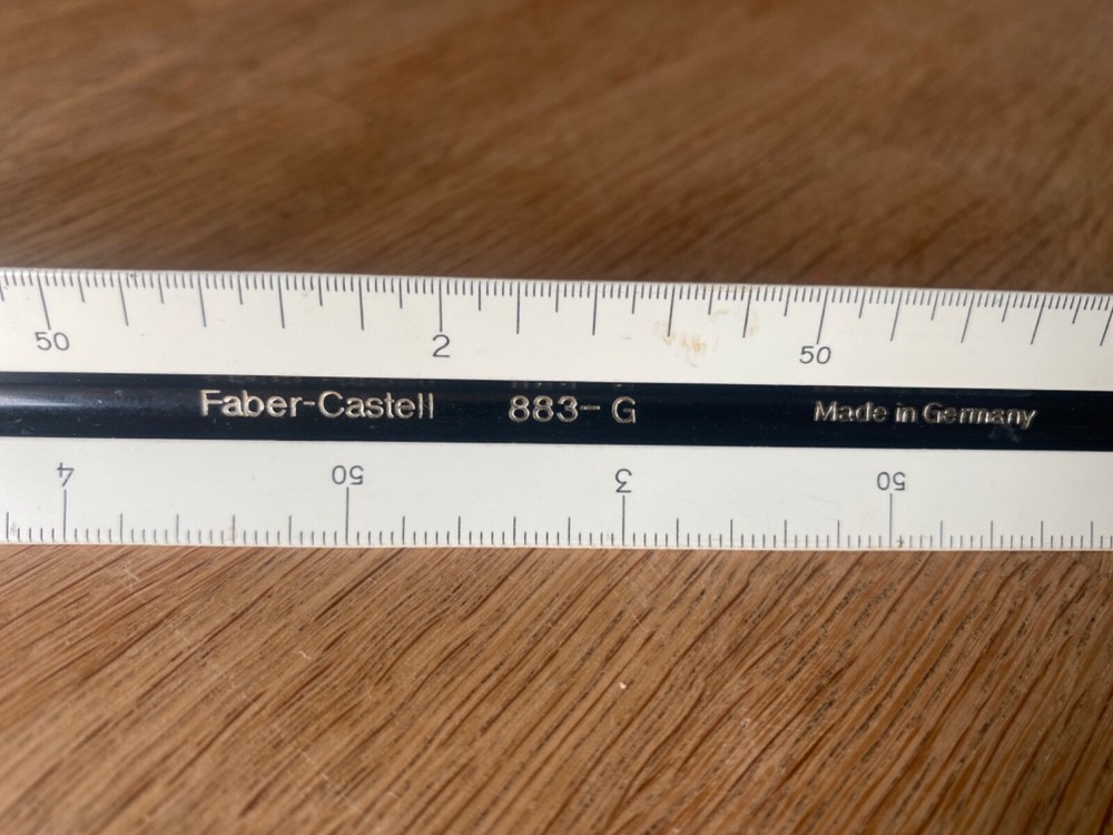 Faber Castell 883-G Vintage Triangular Ruler.Architect/Engineer/Draughtsman used