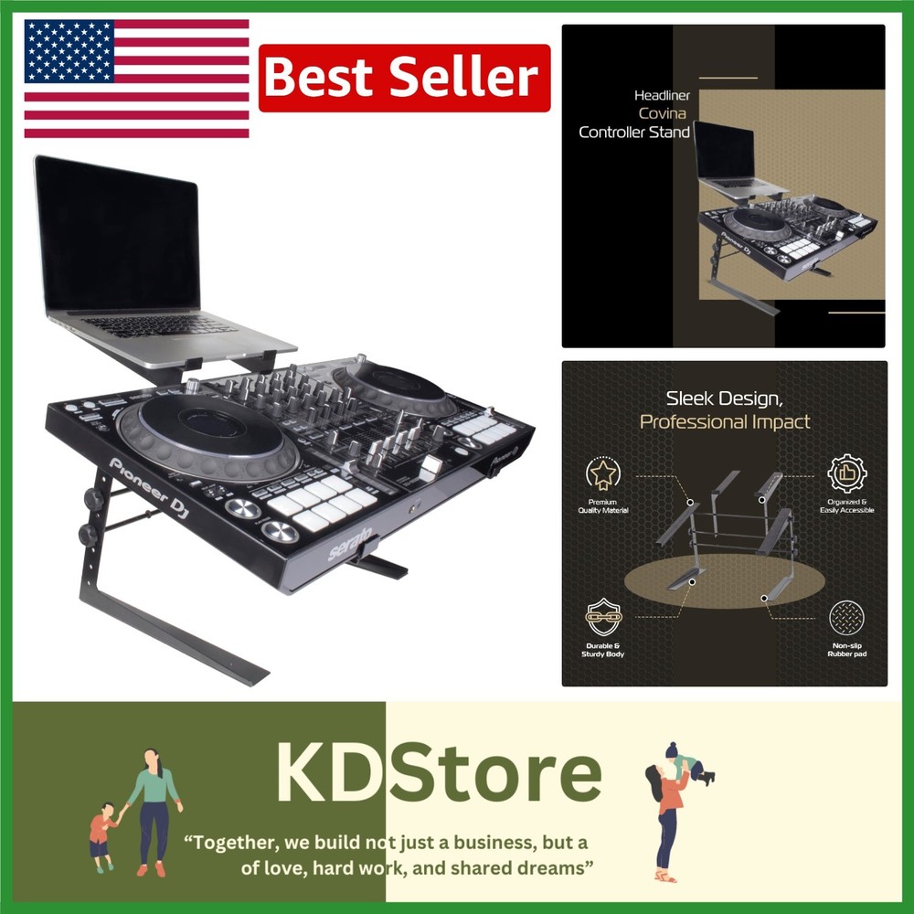 Lightweight DJ Controller Stand With Dual Shelves - Ultimate Stability & Style