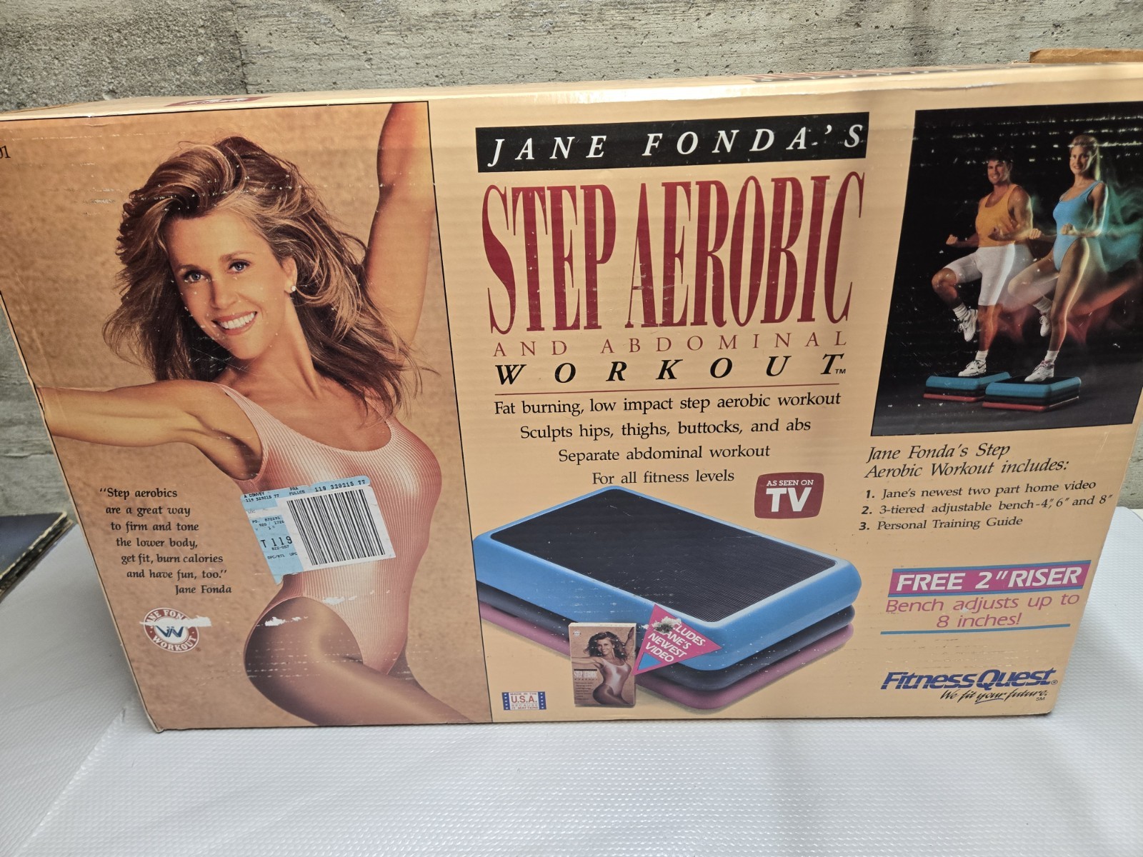 Fitness Quest Jane Fonda Step Aerobic Exercise - 3 Tier Risers 1990s