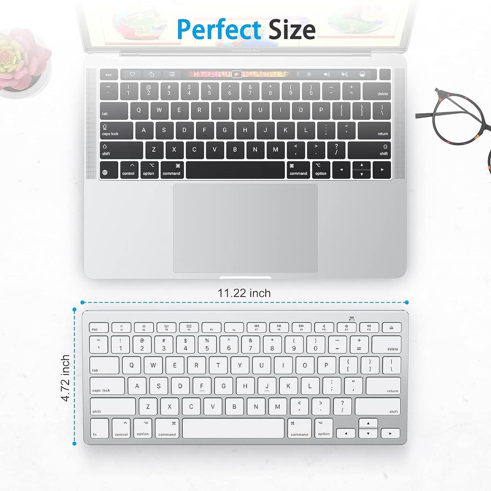 Bluetooth Keyboard - Stable Connection - Ergonomic Design - Shortcut Keys
