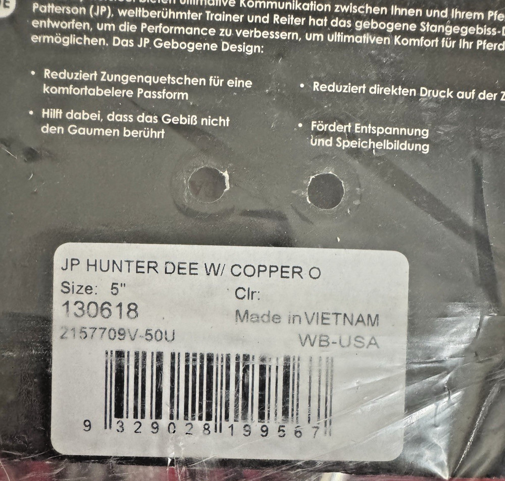 AJ Tack Copper Mouth Dee Ring Bit