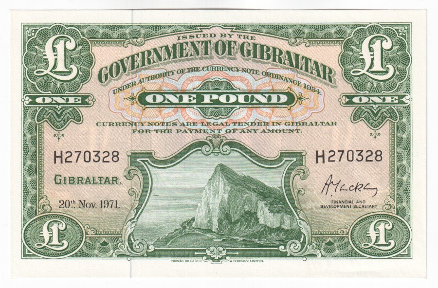 GIBRALTAR £1 Pound Banknote (1971) P.18b - UNC