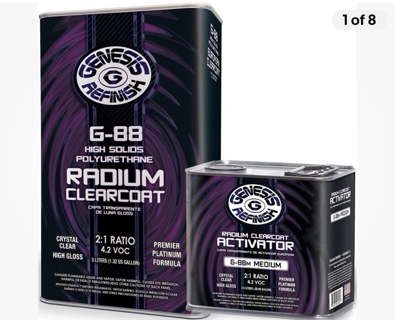 2K Urethane Clear Coat HS 2:1 7.5L Kit w/ Medium Hardener High Gloss