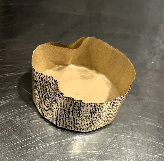 Novacart G9F01001 Panettone P 90/40 6 oz. Brown and Gold Paper Baking Mold