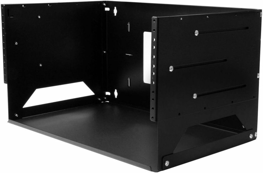4U Wall Mount Network Rack with Shelf - Adjustable Depth, TAA Compliant
