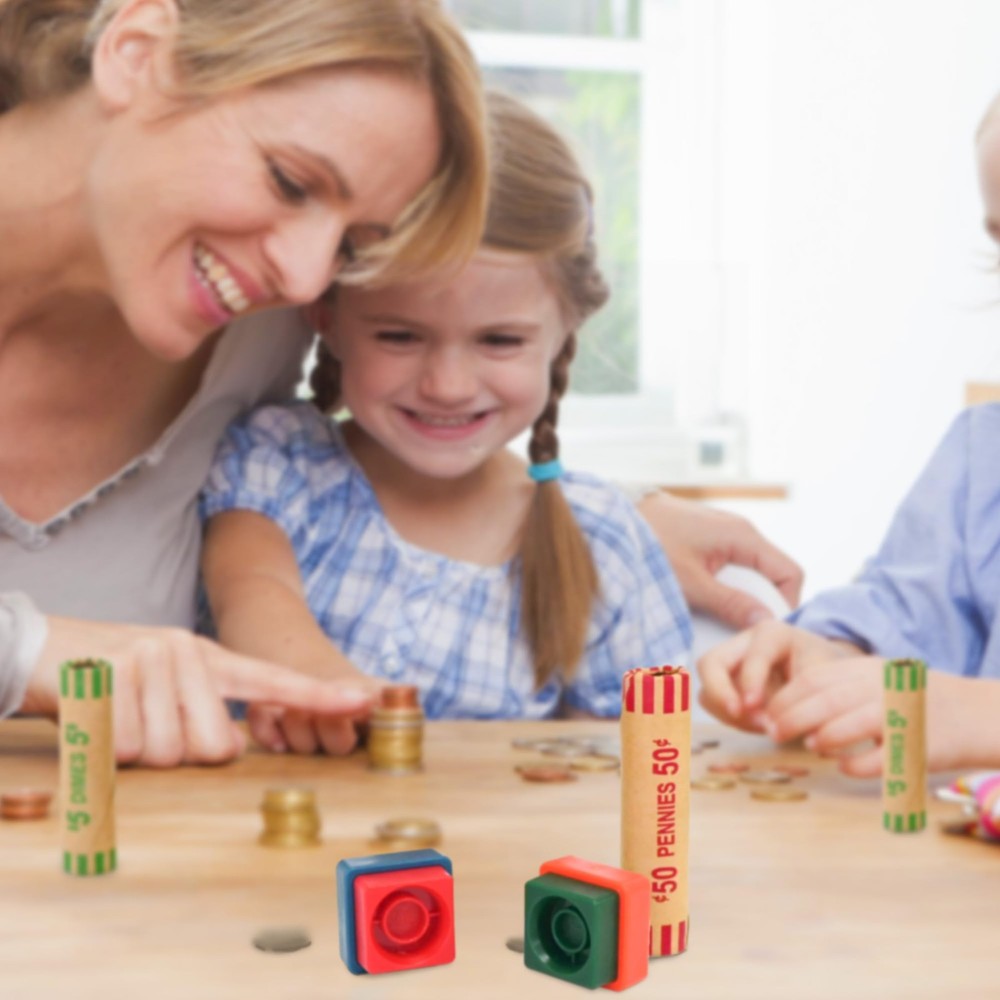 60 Assorted Coin Roll Wrappers with Color Coded Coin Wrapper Crimping Tool -(Qua