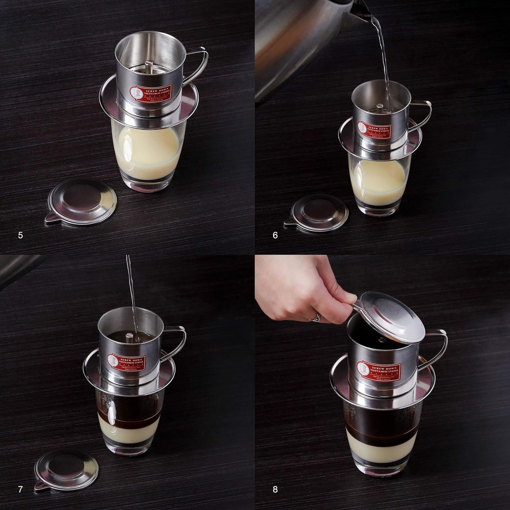 Vietnamese Coffee Filter Maker Press. Screw down Phin Made in Vietnam. Authentic