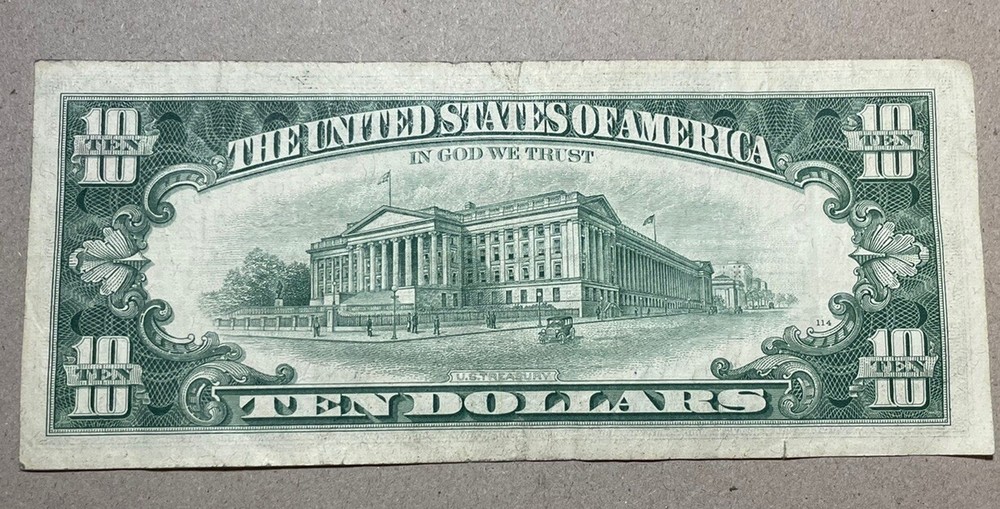 1969 10 Dollar Bill RARE ERROR / ALIGNMENT ERROR FEDERAL RESERVE NOTE $10