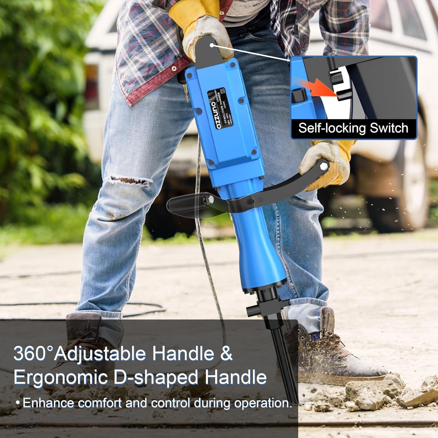 2200W Demolition Jack Hammer Electric Concrete Breaker Kit