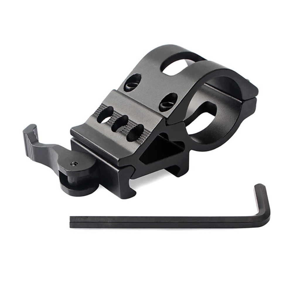 Tactical 1" Offset Picatinny Weaver Rail Mount for Flashlight With Quick Release