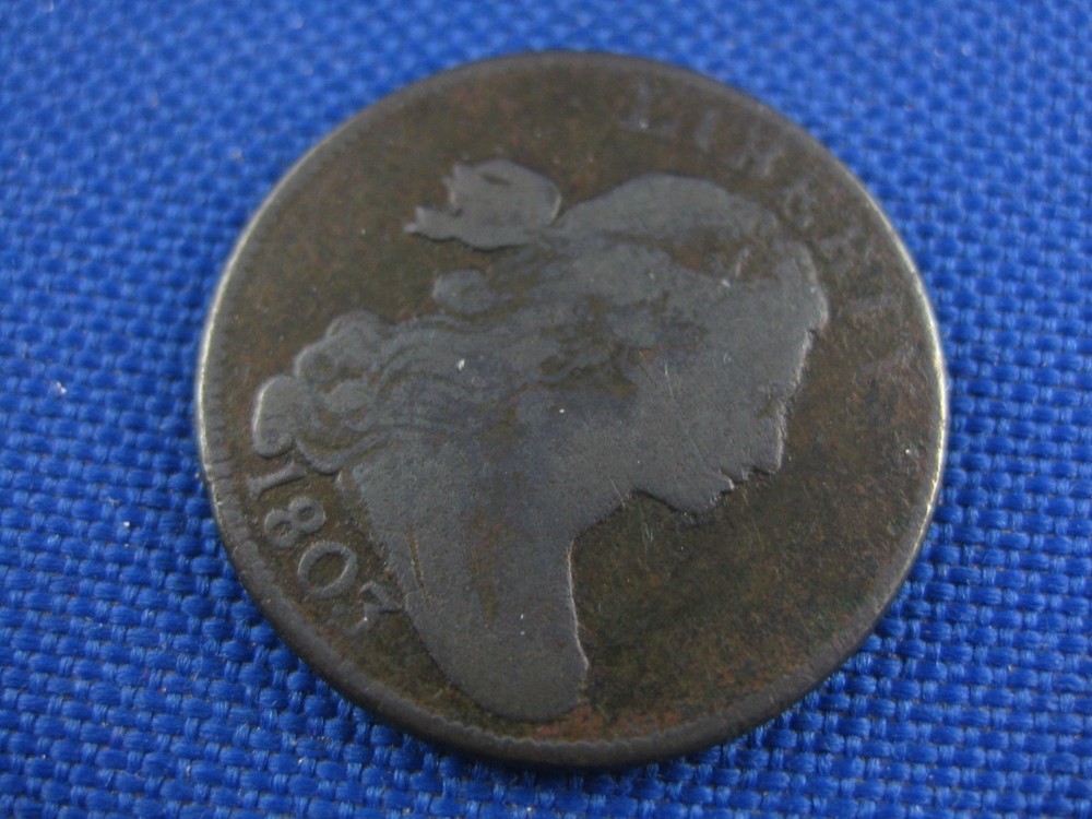 1803 DRAPED BUST COPPER LARGE CENT COIN