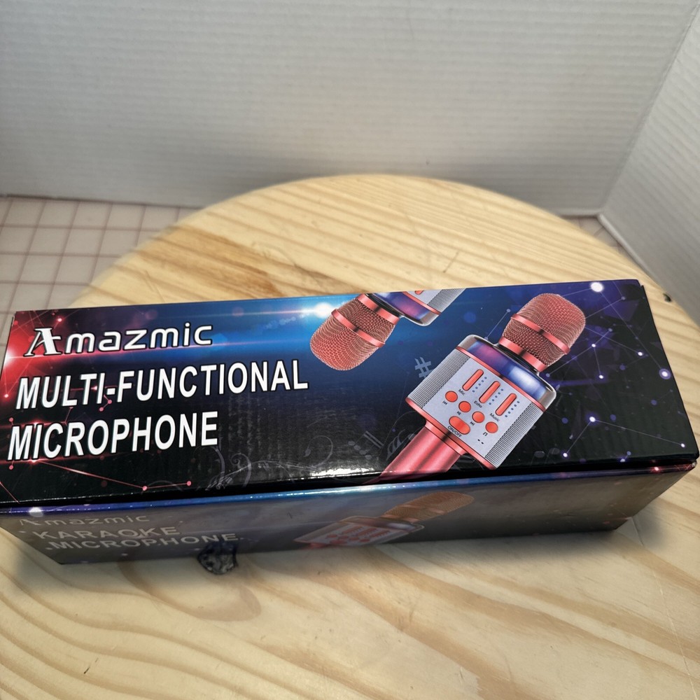 Multi-Functional Microphone By Amazmic, Karaoke, Records Bluetooth/SDCard Modes