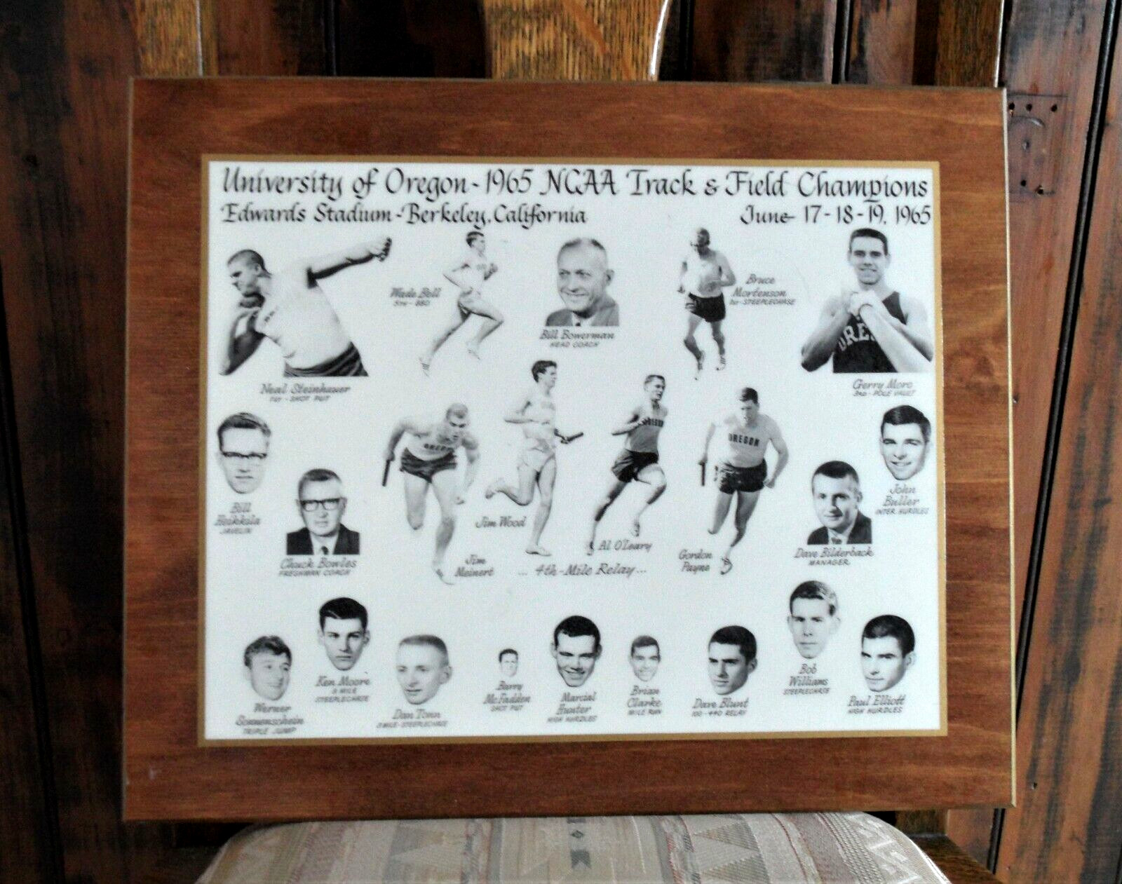 orig. 1965 NCAA Track and Field Champions Oregon Ducks *PHOTO-PLAQUE* 22 Photos