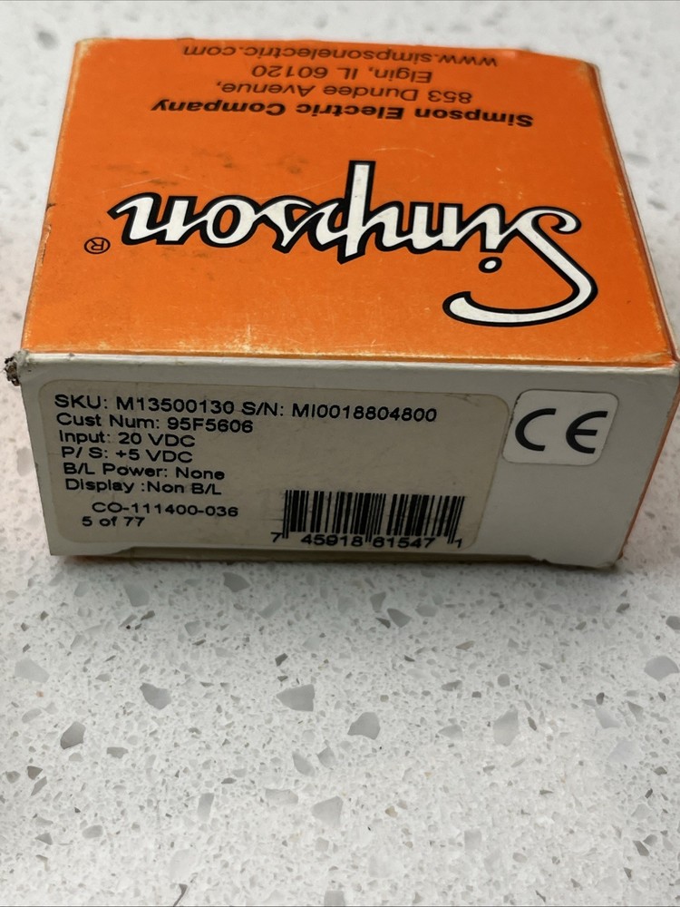 M13500130 Simpson Digital Panel Meter