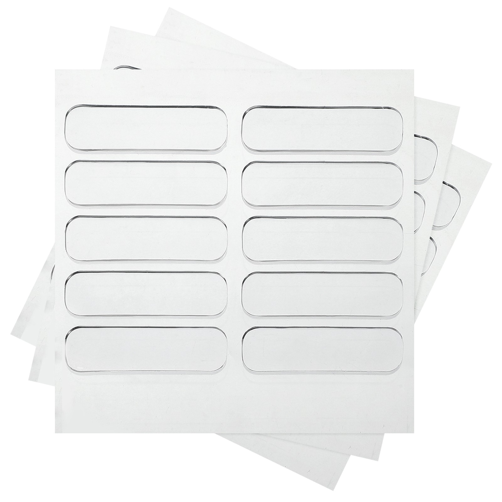 60Pcs Cabinet Door Bumper 1.4"x0.4" Self Adhesive Rubber Bumper Stripes Clear