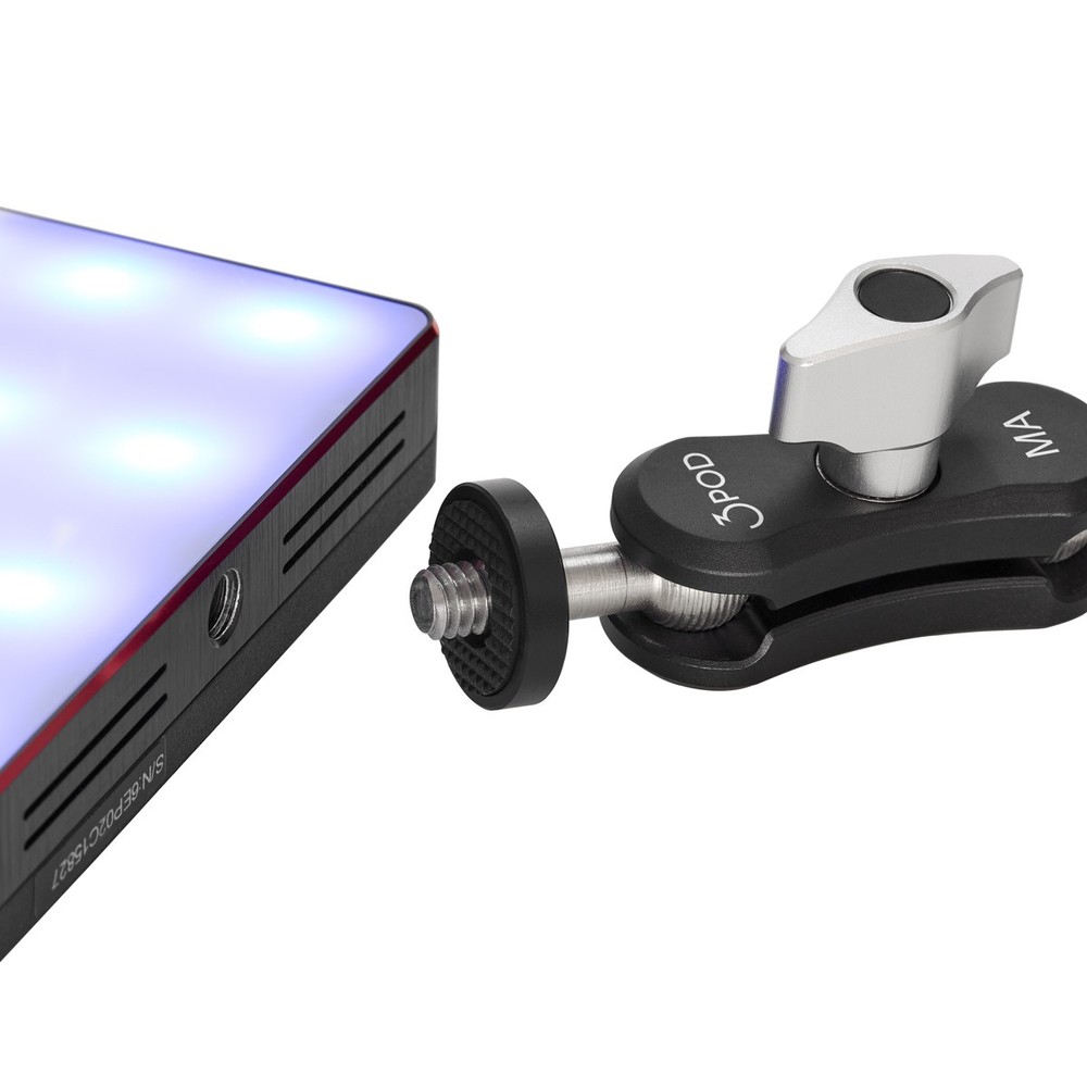 3Pod Adjustable Articulating Magic Arm with Double 1/4"x20 Threads, Black/Silver