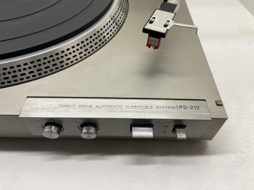 Sony PS-212 Direct Drive Turntable Bench Tested Working Missing Right Foot