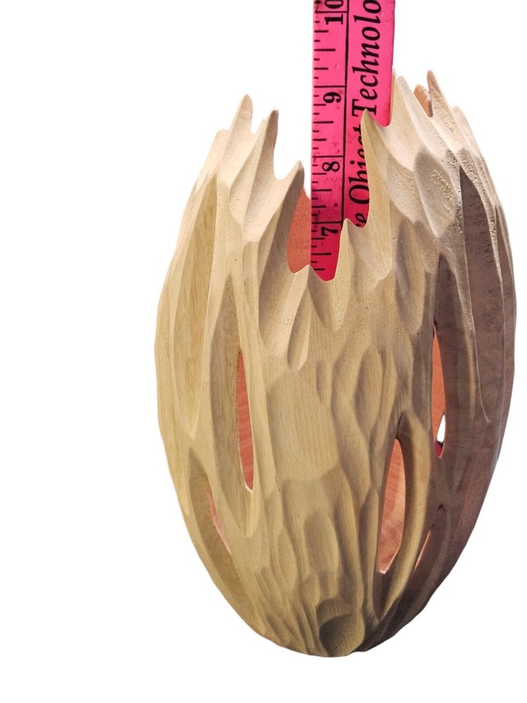 Roro Wood Vase Hand Crafted 9"