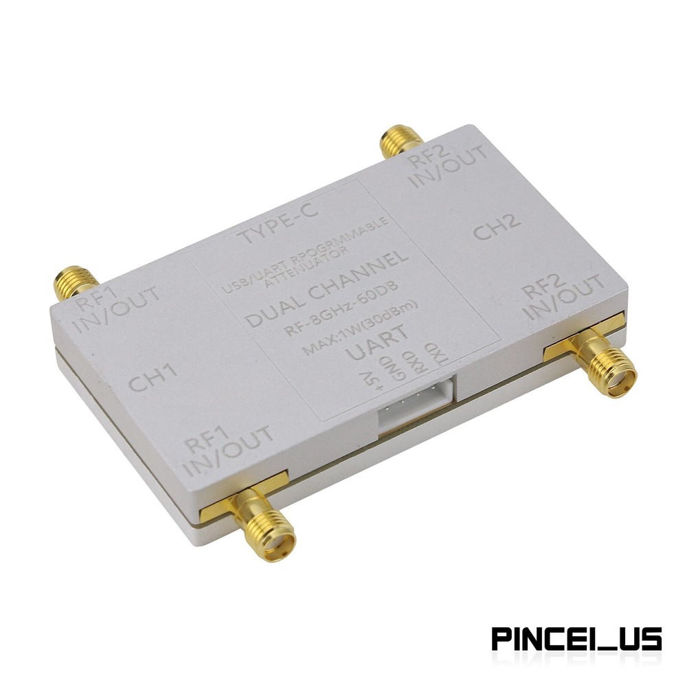 RF-8GHz-60DB Dual Channel Programmable Attenuator (Main Unit + Type-C Cable) pe6